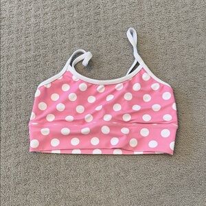 LainSnow Pink and White Swim Top
